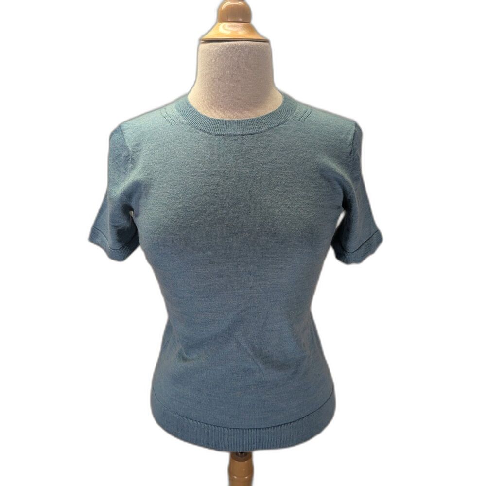 Banana Republic merino wool short sleeve crew neck sweater light blue size XS